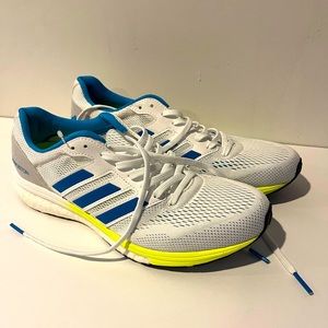 Adidas Adizero Boston Training Shoes Sneakers Shoe white and blue